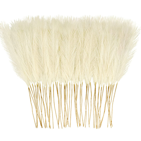 TETOU 50pcs Faux Pampas Grass 21.65" Short Vase Filler Flower Arrangement Home Wedding Boho Decor