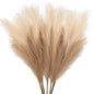 TETOU 7pcs Faux Pampas Grass 38"/3.1FT Tall Floral Large Artificial Pompous Grass Branches for Vase Filler Home Boho Decor - Mixed Brown