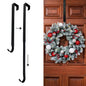 TETOU Retractable Door Wreath Hook Metal Black Over the Door Hook No Punch Door Wreath Hanger Christmas Ornament